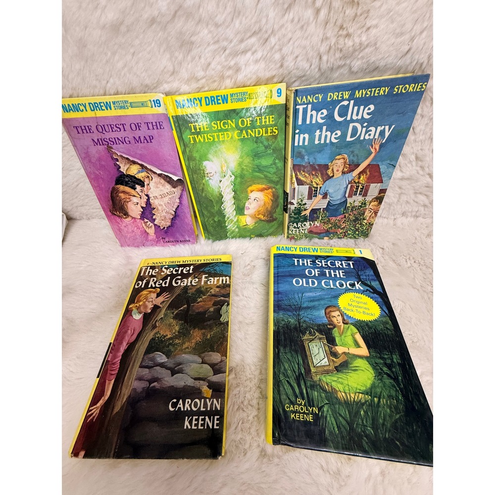 Nancy Drew Mystery Stories Lot of 5 Books‎ Carolyn Keene Vintage Hardcover Set